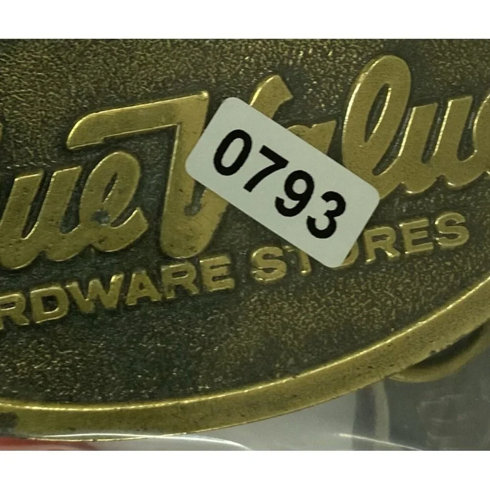 True‎ Value Hardware Store Logo Advertising Belt Buckle Brass Vintage